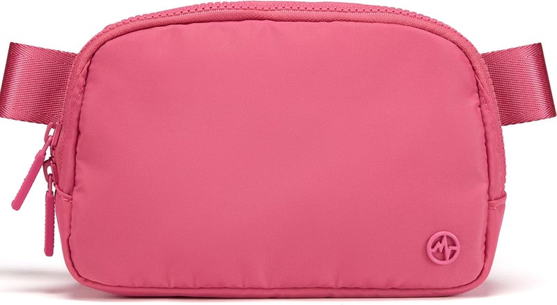 Pander Two Way Zipper Fanny Pack Nylon Everywhere Belt Bag for Women, Water Repellent Waist Packs, Crossbody Bags with Adjustable Strap (Hot Pink). - Image 1
